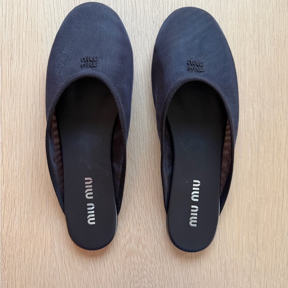 Miu Miu Shoes - Miu Miu Navy Blue Slip-On Ballet Flats